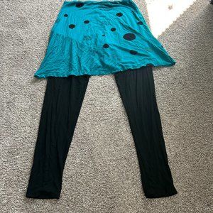 Teal Skirt with attached leggings